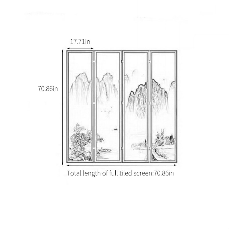 Écran de montagne simple et moderne, H 70,86 po x l 70,86 po x P 1,18 po