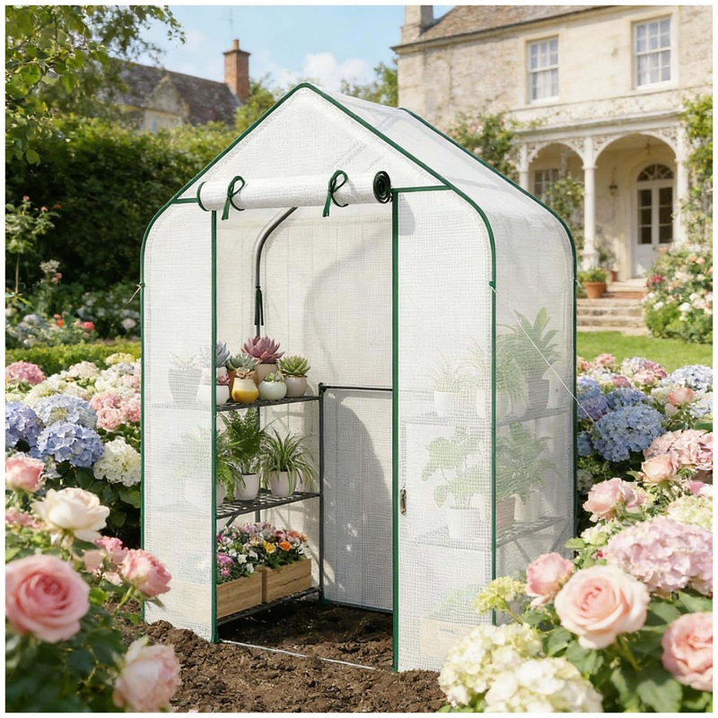 Serre de jardin, serre extérieure, serre spacieuse, Blanc