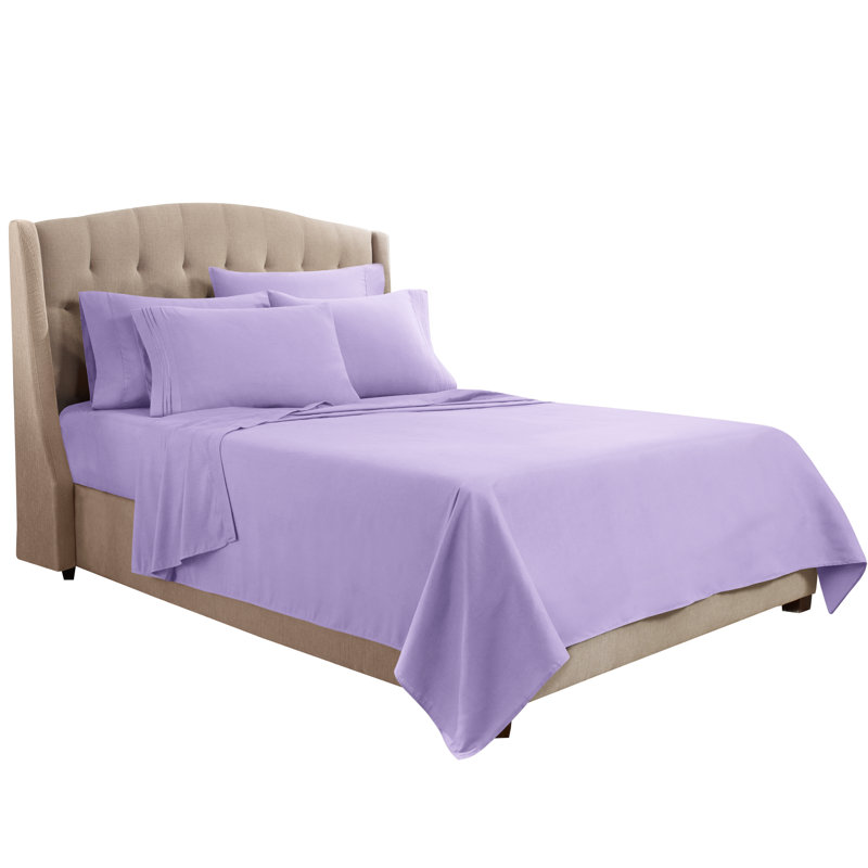 Microfiber Sheet Set, Lavender, Queen Sheet Set + 1 Fitted Sheet + 4 Pillowcases
