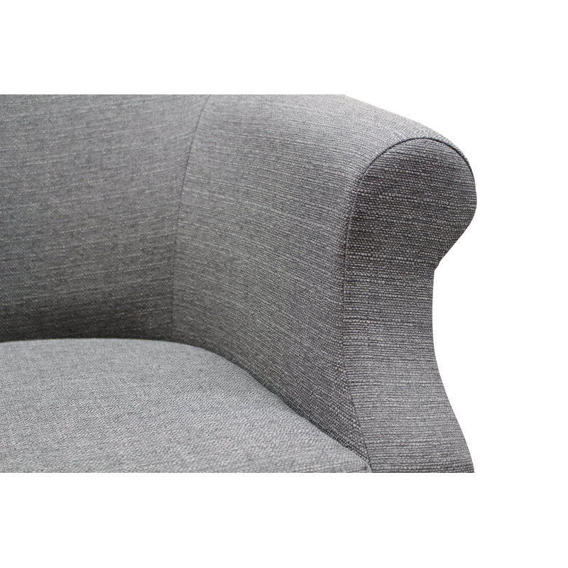 Fauteuil demi-tonneau en polyester Adea, Mélange de polyester granite DePalma