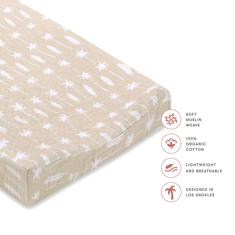 Beach Bum Quilted Muslin Changing Pad Cover