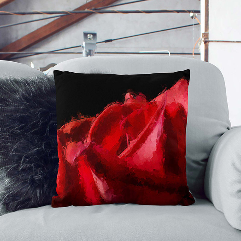 Petals of a Rose Cushion with Filling, Stone, 55cm H x 55cm W x 20cm D