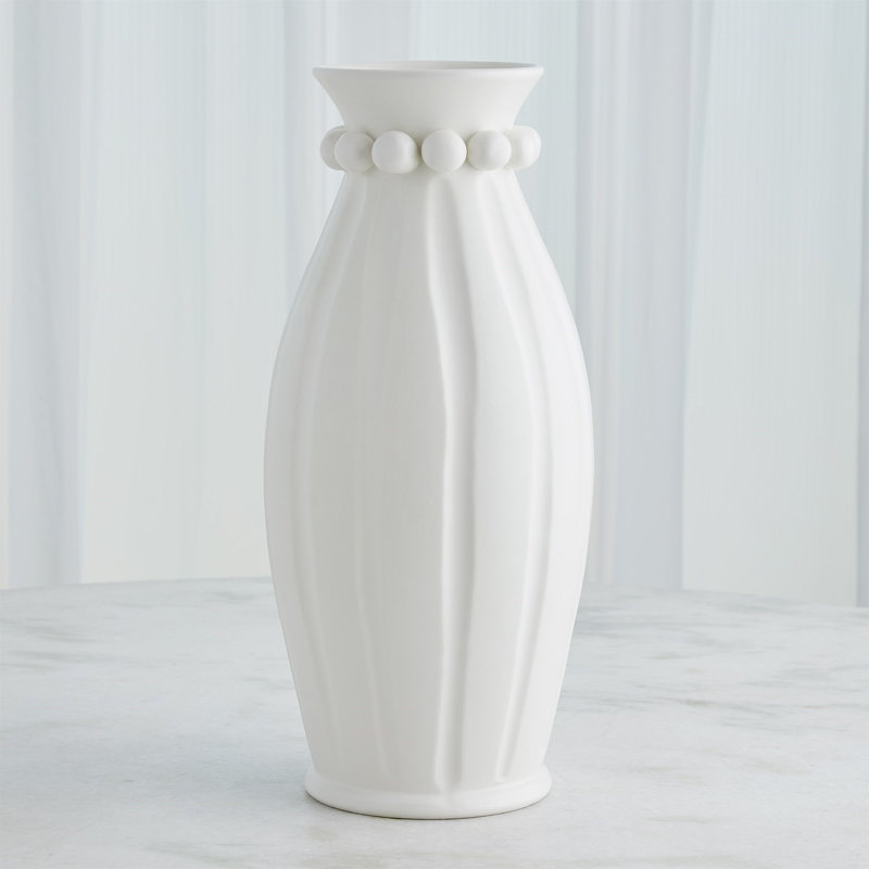 Pearl Vase-Matte White-Tall, 20" H x 9" W x 9" D