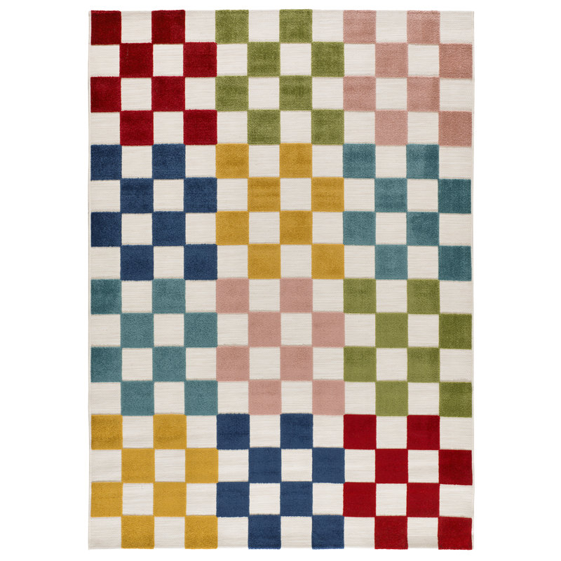 Chrystina Geometric Shapes Flatweave Indoor / Outdoor Area Rug, Rectangle 120 x 170cm