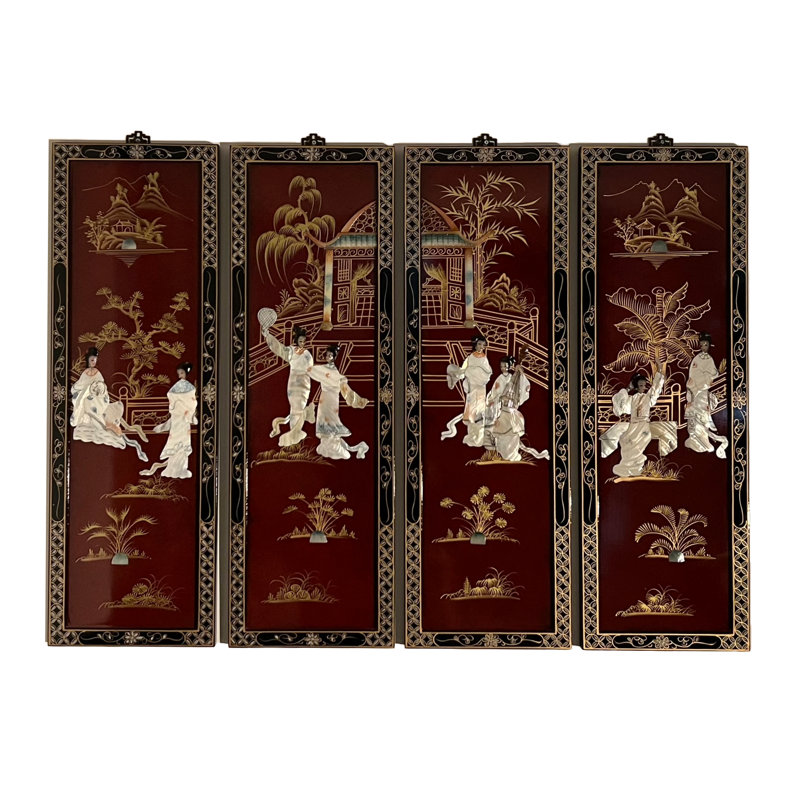 4 Piece Oriental Hangings Mother Of Pearl Wall Décor Set