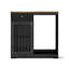 Armoire à café avec mini espace réfrigérateur, armoire à vin cannelée avec plateau l 39,37 po x P 20,9 po, pour la cuisine et la salle à manger-130135155