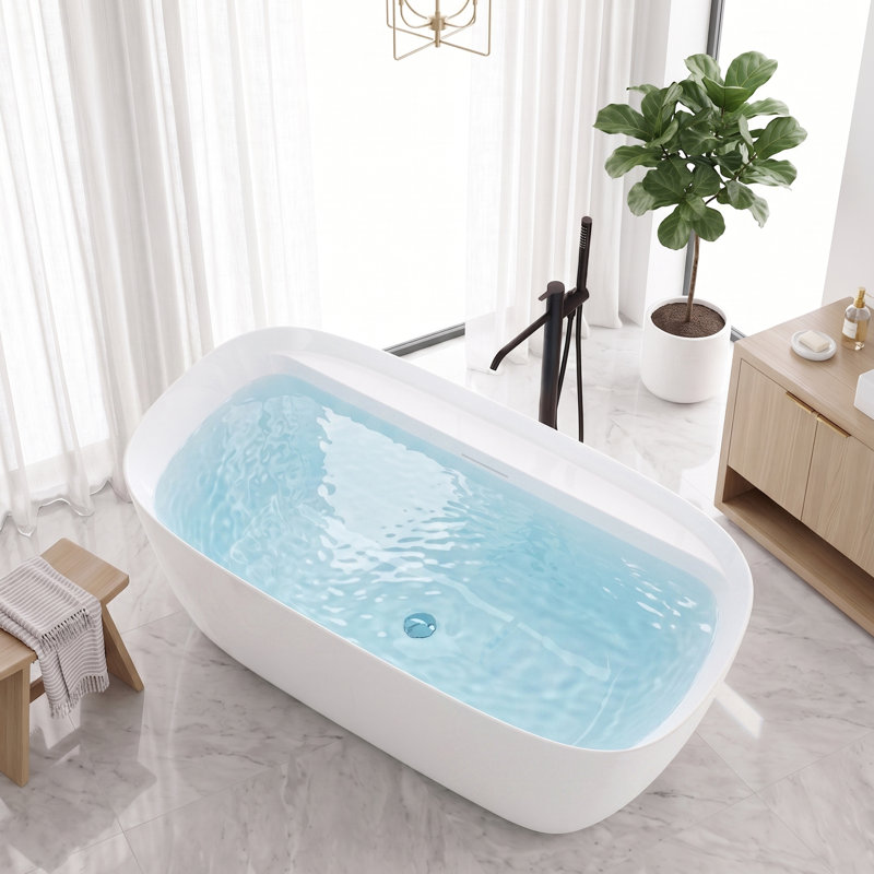 Baignoire autoportante en acrylique Pensen, L 59 po x l 31,5 po x H 22,83 po