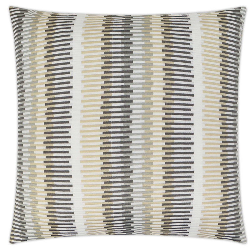 Sunfun Stripe Striped Outdoor Reversible Throw Pillow, Linen