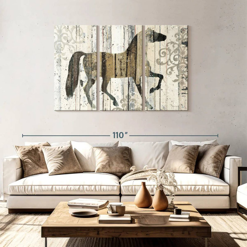 Cheval foncé Brampt filigrane, H 48 po x l 74 po