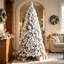 Arbre de Noël artificiel enneigé avec branches articulées et support en métal (4 pi / 5 pi / 6 pi / 7 pi / 7,5 pi / 8 pi / 9 pi)-132915279