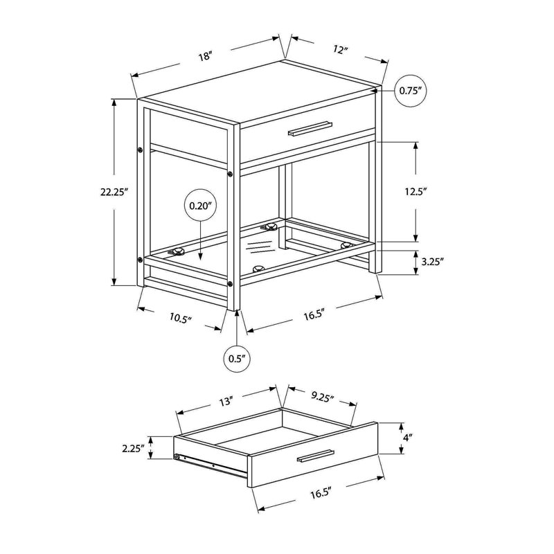Table d'appoint polyvalente avec rangement élégant et fabrication durable pour n'importe quelle pièce, Blanc, Blanc