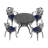 39.37-Inch Cast Aluminum Patio Dining Table With Black Frame And Umbrella Hole-1156454259