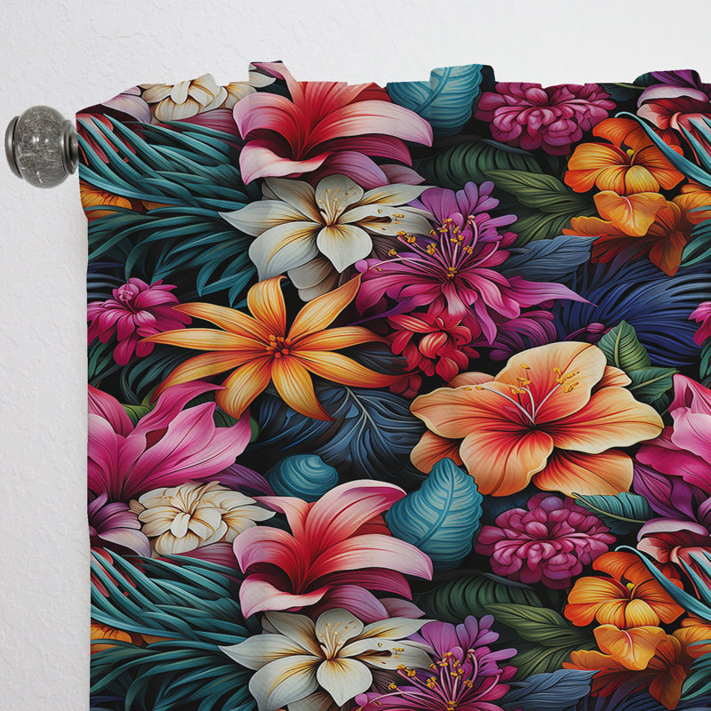 Jungle Splendor - motif tropical I - Rideau tropical - Velours obscurcissant - 1 panneau, L 52 po x L 63 po