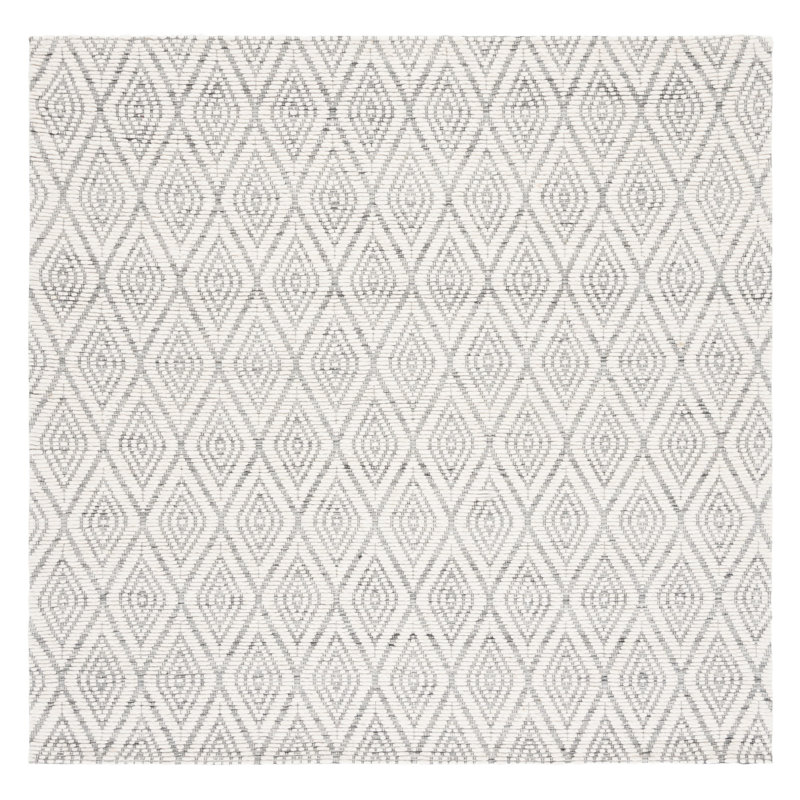 Karaline Hand Woven Wool And Cotton With Latex Geometric Rug, Square 6'