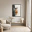 Tableau mural sur toile à grille géométrique orange sur fond noir et blanc-1220615271