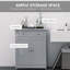 Armoire de rangement de salle de bain - Gris, 2 portes et tiroirs avec tablette réglable, autoportante pour la salle de bain, structure, eau, offre suffisamment de serviettes et de produits d'hygiène Armoire de plancher grise, portes, cadre