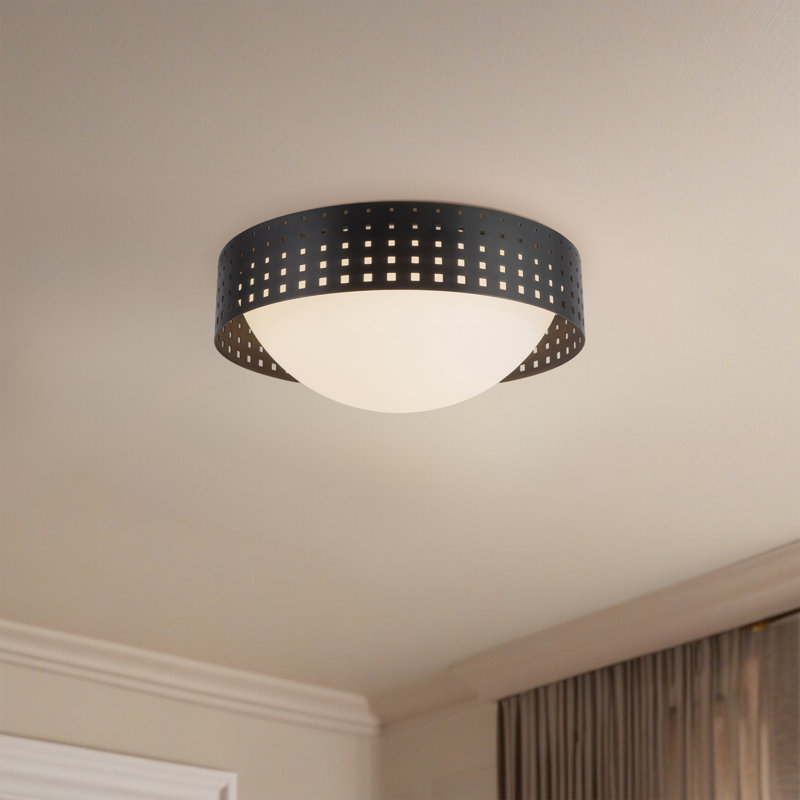 Astoria 14-in Black Flush Mount, Oil Rubbed Bronze