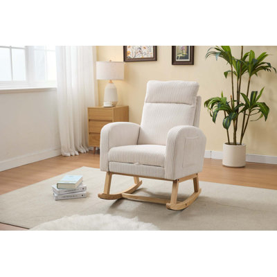 Chaise berçante moderne à haut dossier avec poche latérale pour le salon