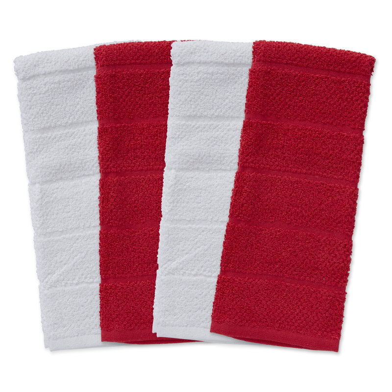 Gothe Cotton Waffle Dish Cloth Kitchen Towel, Tango Red