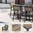 Loddon Aluminum Outdoor Patio Dining Set with Dining Table, Small Side Table and Stackable Chairs-2062317906-2062317907