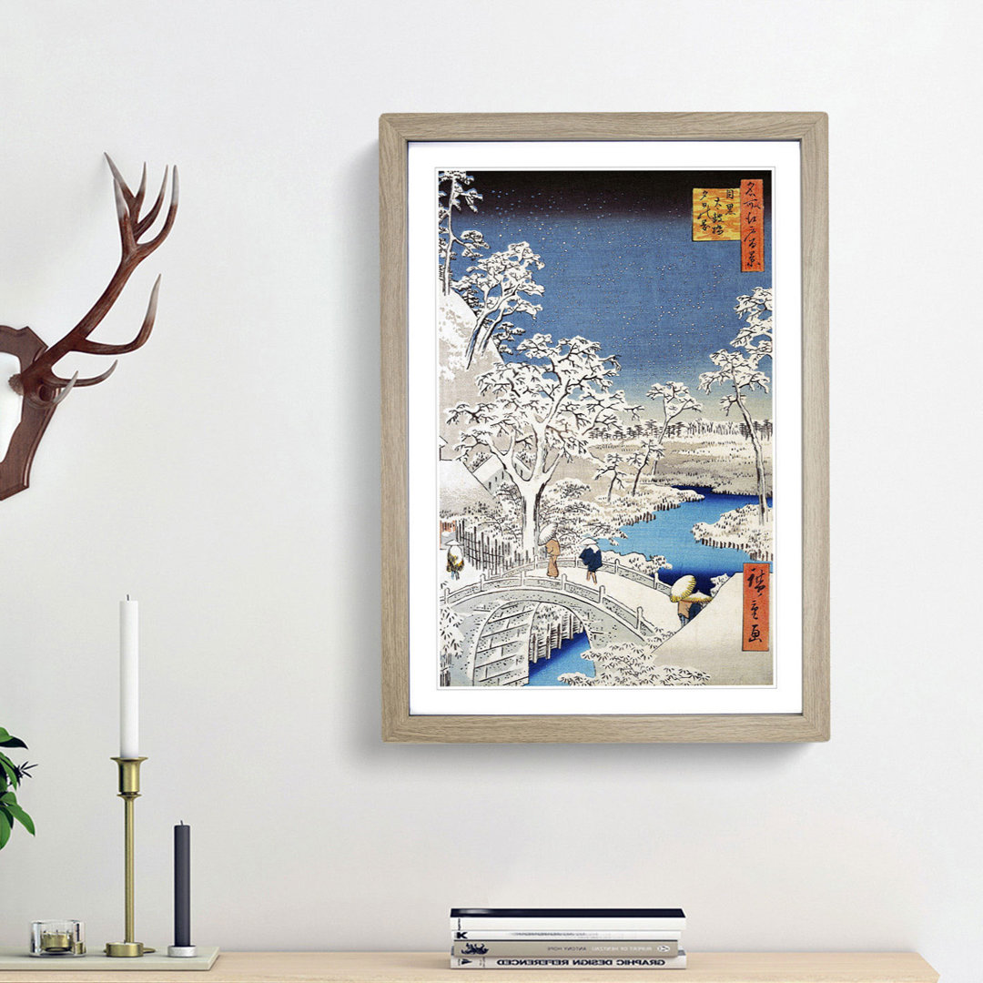 The Taiko Bridge by Utagawa Hiroshige - Framed Print