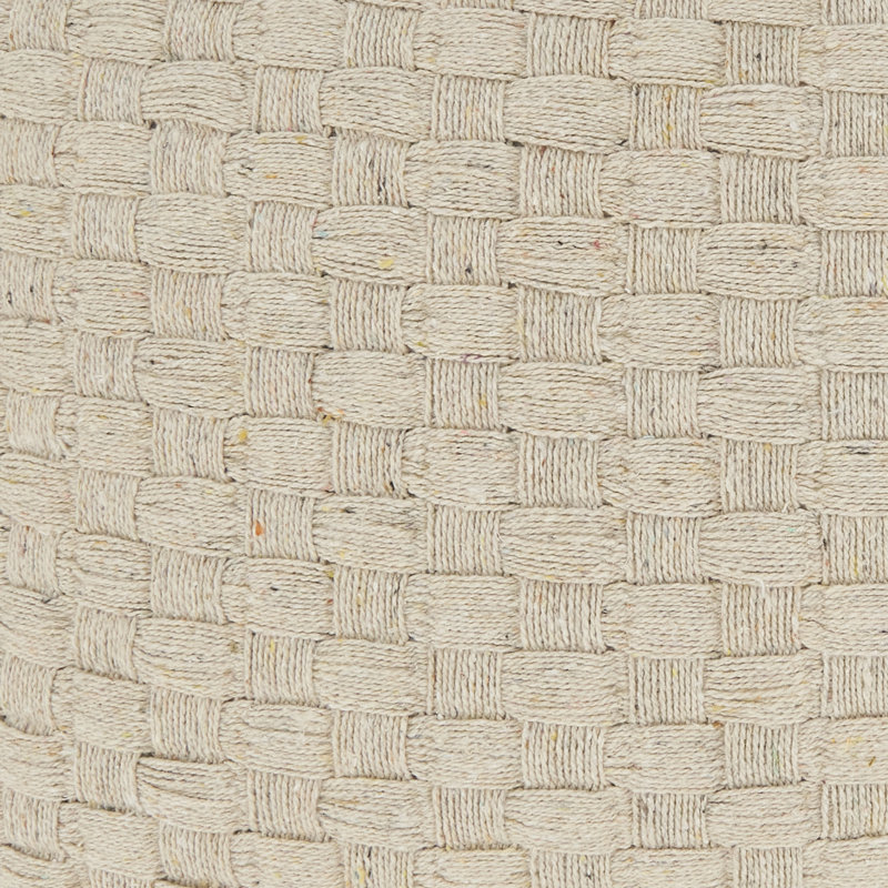 Coussin texturé tissé gaufré, Polyester, Ivoire ivoire