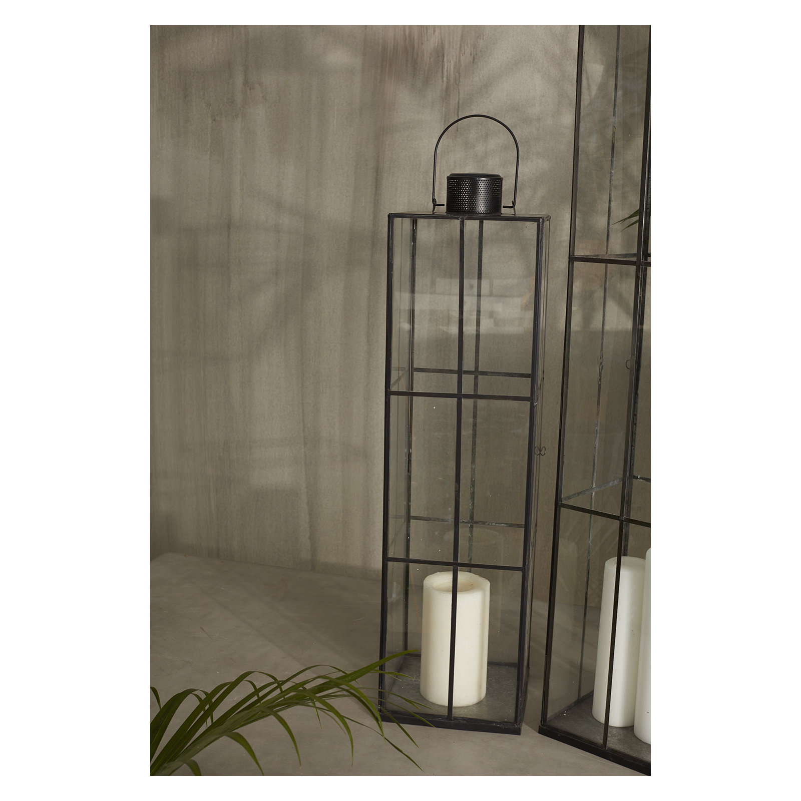 22" Metal Tabletop Lantern, 31" H x 8" W x 8" D