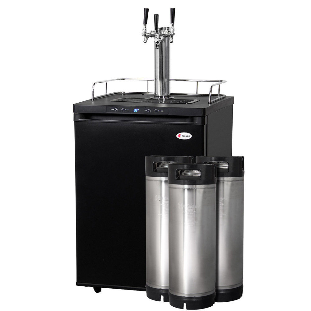 Kegco HBK309B3K FullSize Digital Homebrew Kegerator Three Faucet