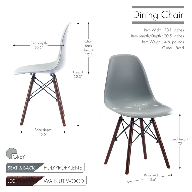 Chaise d'appoint Custer, Gris, 4