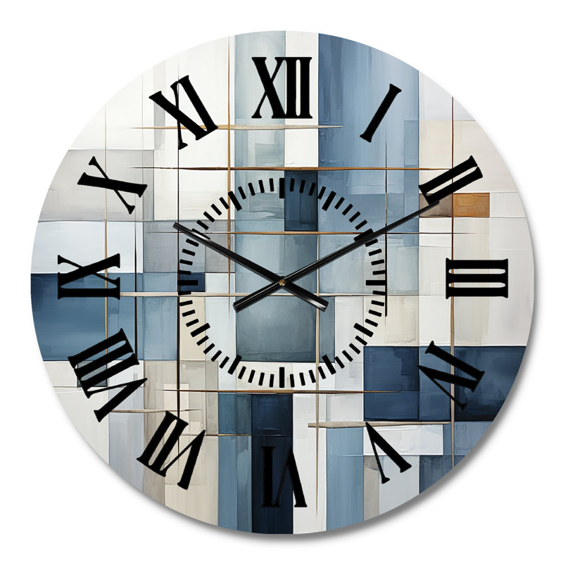 Horloge murale bleue et grise, Médium