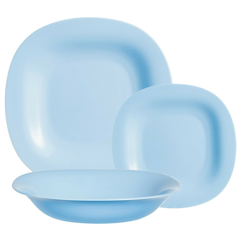 Dinnerware Set 18 Piece - Service for 6, Light Blue