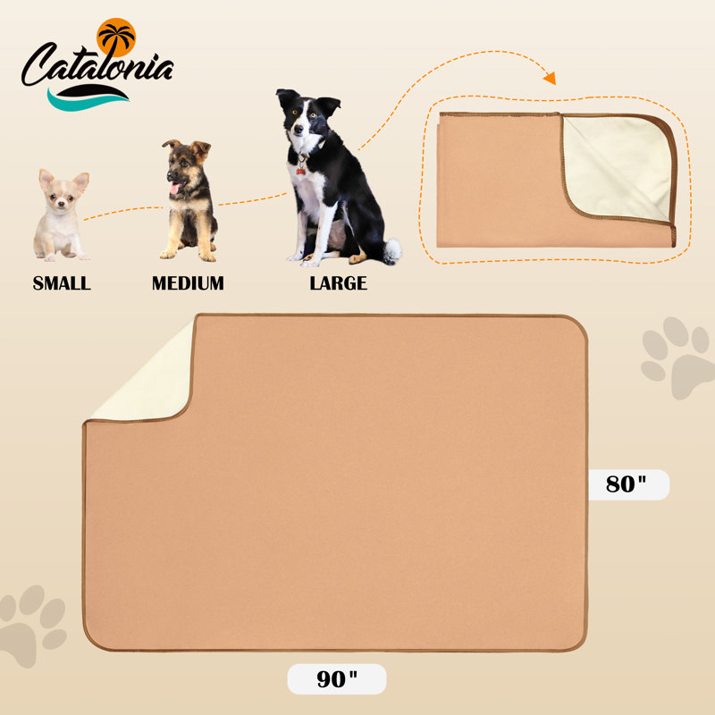 Catalonia Waterproof Blanket, 80" W x 90" L, Camel/Taupe