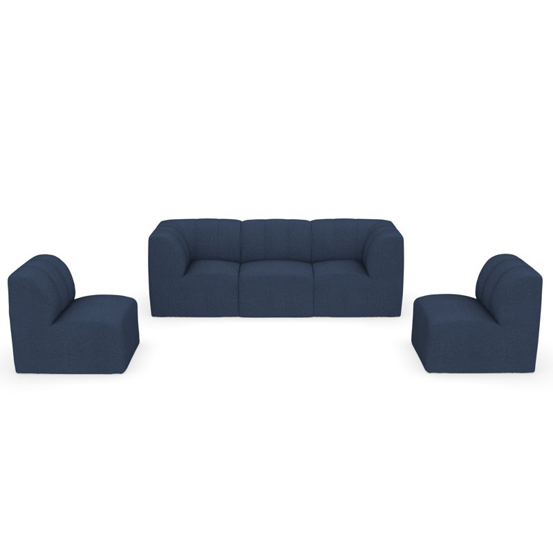 Eliana Sunbrella Outdoor Patio Secional Seating, Sunbrella Spectrum Indigo