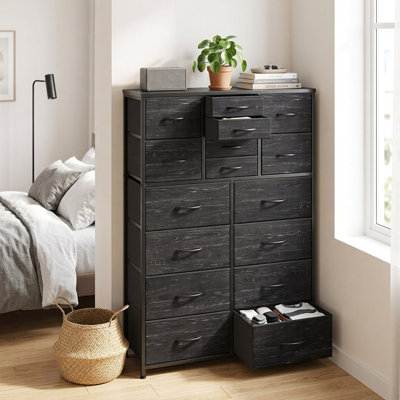 Armoire de rangement à plusieurs tiroirs avec structure en acier et tiroirs en tissu pour la chambre à coucher, le salon et le vestibule
