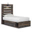 Lit à panneau simple Drystan avec rangement, commode, miroir et commode