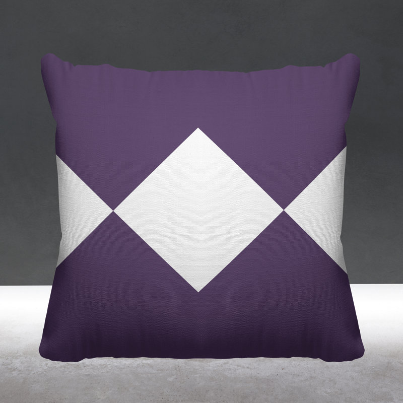 Coussin décoratif à motif géométrique intérieur / extérieur Alexis Diamond, L 17 po x H 17 po, Mauve