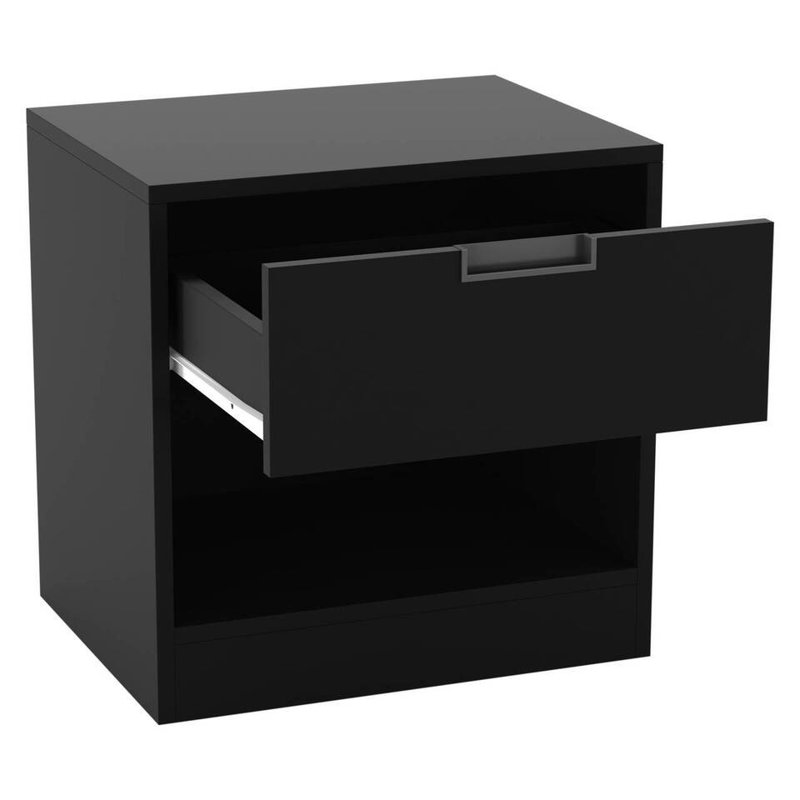 Siek 45cm W Metal Bedside Table, Black