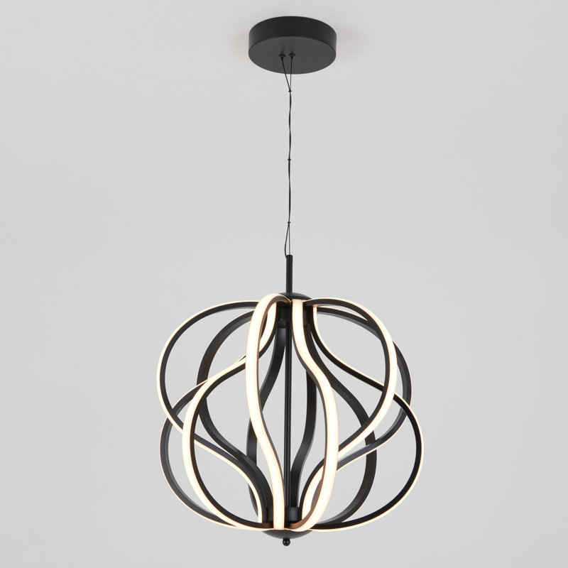 1 - Light LED Pendant, Black