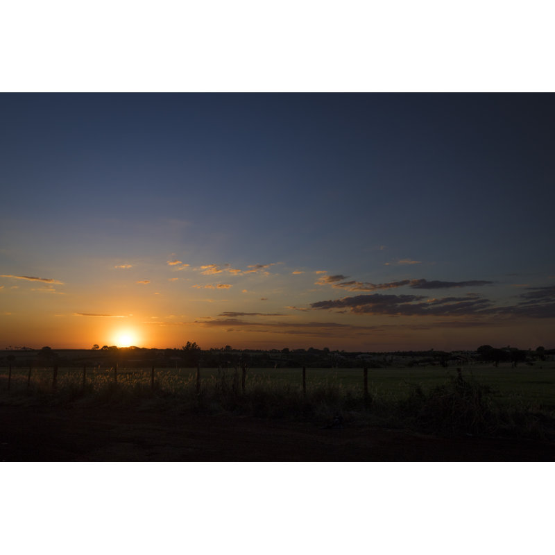 Hillcrest Sunset Over Rural Countryside by Andree_Nery - Wrapped Canvas Print, 20cm H x 30cm W x 3.8cm D