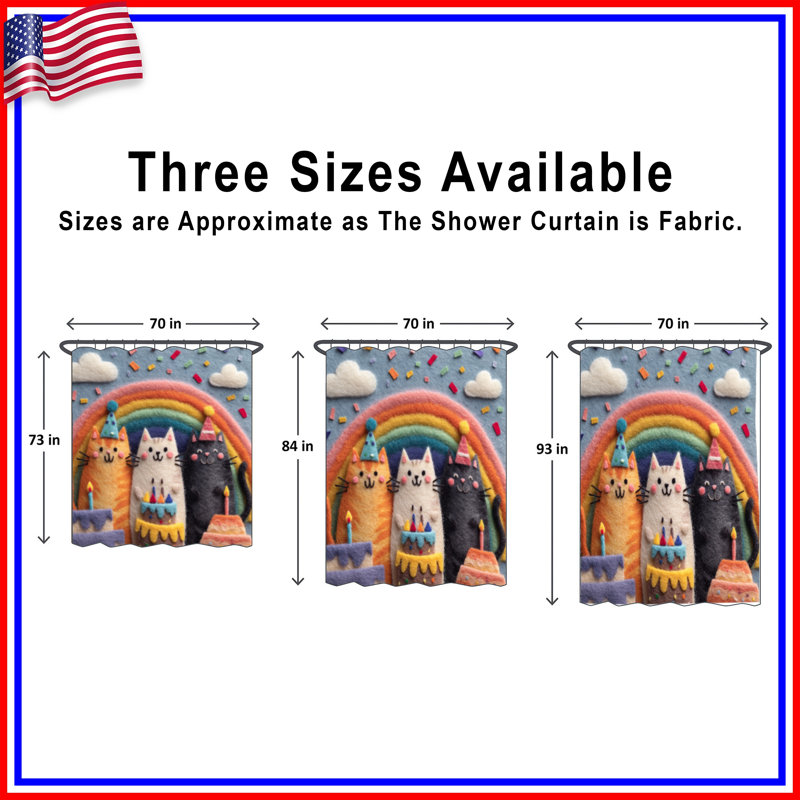 Rideaux de douche Cats With Birthday Cakes, L 70 po x H 84 po