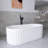 67'' Solid Surface Freestanding Soaking Bathtub In  White