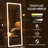 65X22 Inch Full Length Mirror With Lights, Full Body Dressing Standing, Hanging Mounted Mirror For Living Room Bedroom Cloakroom, Square-2144794306
