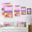 Fleurs de printemps roses colorées et abstraites - Peinture-736823180-736823181