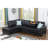 2 - Piece Faux Leather Sectional , L Shaped, Left Hand Facing, Black, 3 Seat, Comfortable For Living Room, With Pillow Backs, Nailhead Trim, Removable Back Cushions, Foam Filled, Hand Tied Springs,