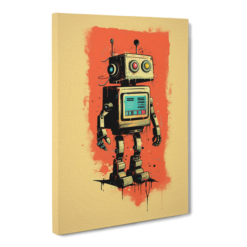 Robot Minimalism Art - Wrapped Canvas, 76cm H x 50cm W x 3cm D