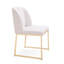 Ensemble de deux chaises d'appoint à oreilles rembourrées en tissu blanc et or