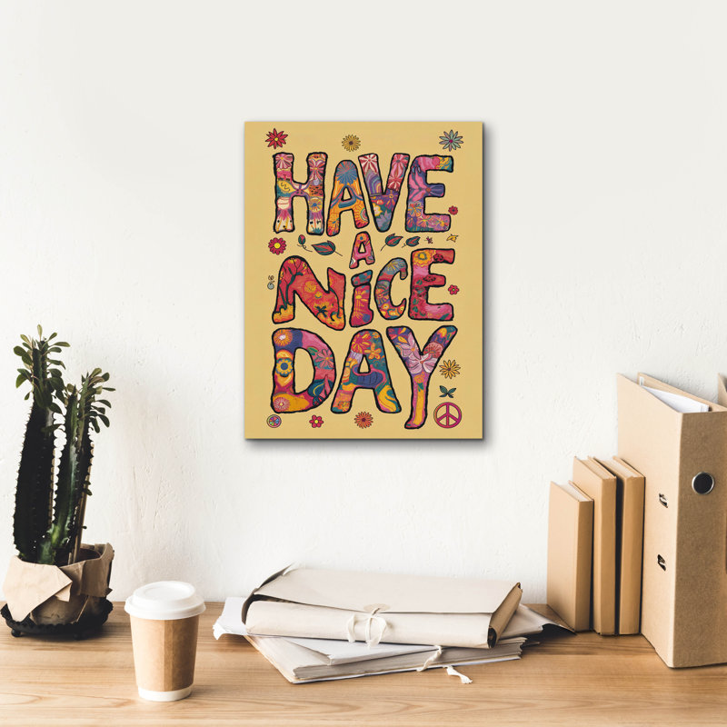 «Have A Nice Day» par Andreas Magnusson, art mural sur toile, 40 po x 54 po, H 16 po x l 12 po x P 0,75 po