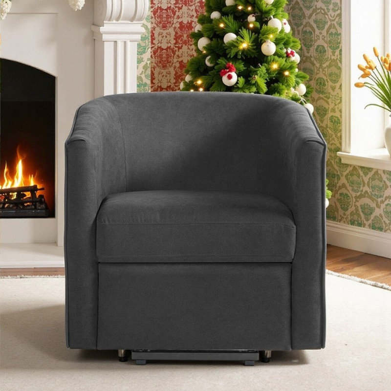 Fauteuil inclinable électrique avec repose-pieds, Gris foncé