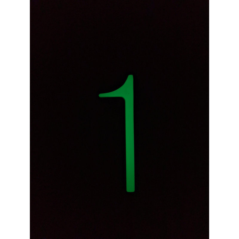Numéro de maison à fixation en surface 6 po H, Vert, 1