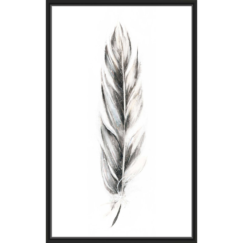 Plume fantaisie III - Peinture, L 27,5 po x H 43,5 po, Cadre noir